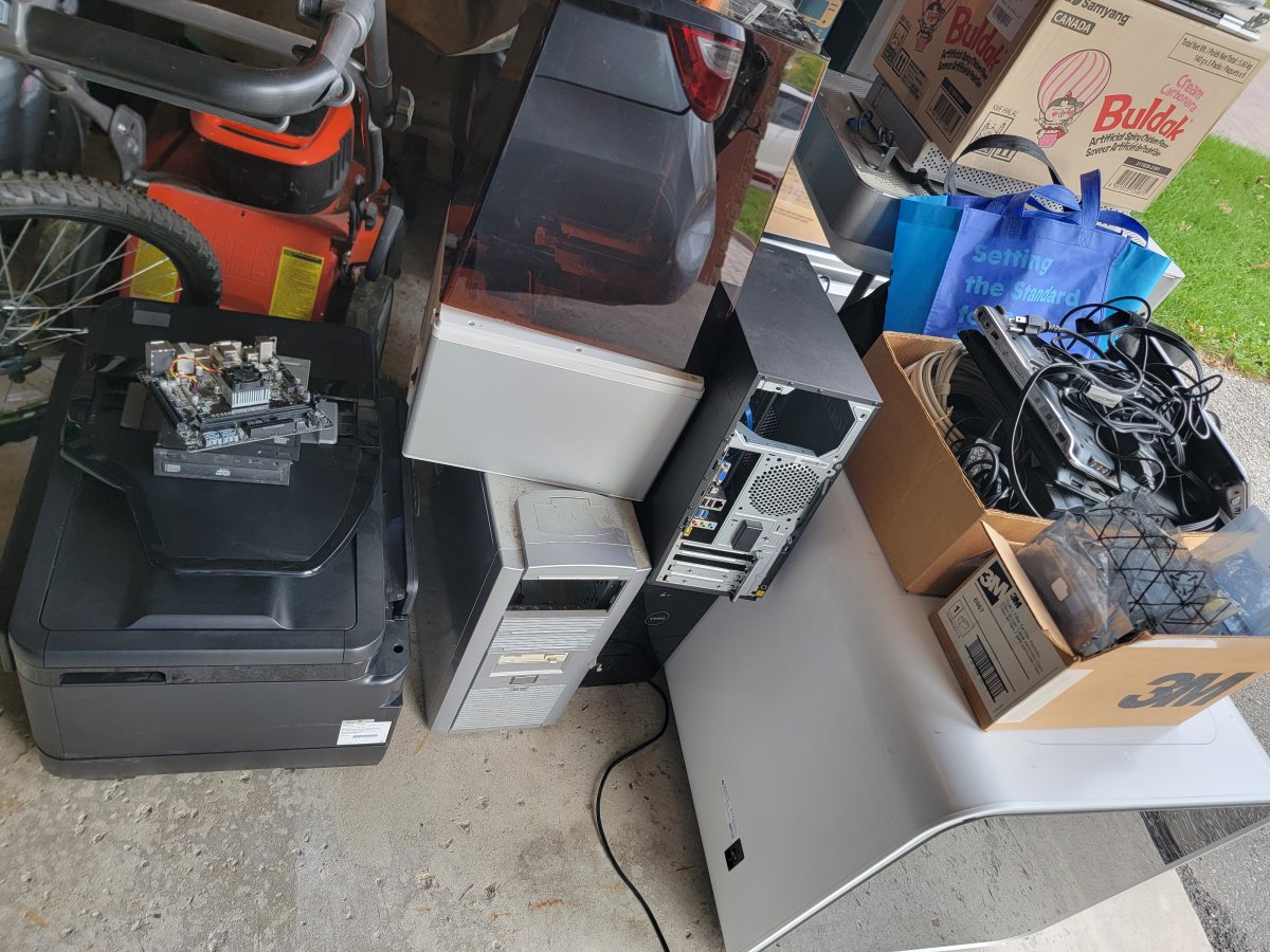A photo of some of the e-waste that was picked up by the ERA.